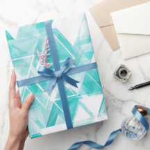 Geometrisch Driehoekig Cyan Mint Abstract Patroon