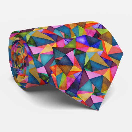 Geometrisch driehoekpatroon stropdas (Opgerold)