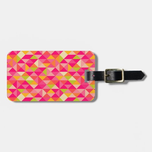 Geometrisch driehoekspatroon bagagelabel (Voorkant horizontaal)