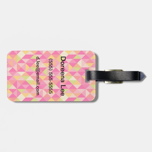 Geometrisch driehoekspatroon bagagelabel (Achterkant horizontaal)