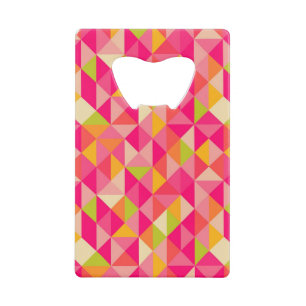 Geometrisch driehoekspatroon creditkaart flessenopener