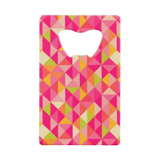 Geometrisch driehoekspatroon creditkaart flessenopener (Voorkant)