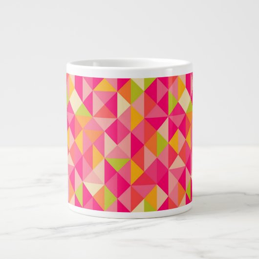 Geometrisch driehoekspatroon grote koffiekop (Voorkant)