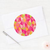 Geometrisch driehoekspatroon ronde sticker (Envelop)
