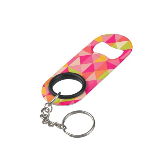 Geometrisch driehoekspatroon sleutelhanger flessenopener (Achterkant Gekanteld)