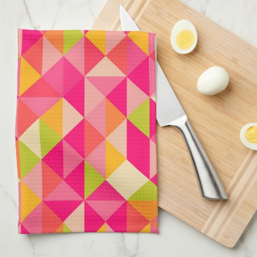 Geometrisch driehoekspatroon theedoek (Quarter Fold)