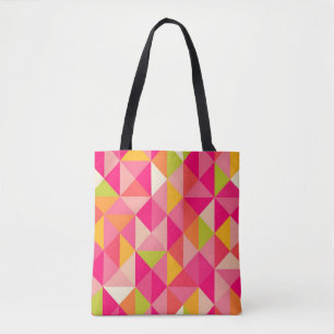 Geometrisch driehoekspatroon tote bag