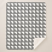 Geometrisch driehoekspatroon wit en zwart sherpa deken (Voorkant)
