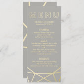 geometrisch | Duif Grijs en Goud Menu (Voorkant / Achterkant)