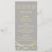 geometrisch | Duif Grijs en Goud Menu (Voorkant)