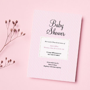 Geometrisch eenvoudig wit roze minimalistisch Baby Kaart