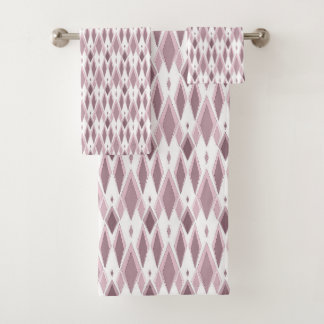 Geometrisch effen roze beige abstract patroon bad handdoek