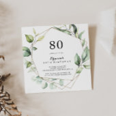Geometrisch Elegant Goud Groen 80ste Verjaardagsfe Kaart