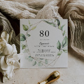Geometrisch Elegant Goud Groen 80ste Verjaardagsfe Kaart