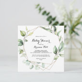 Geometrisch Elegant Goud Groen Baby shower Kaart (Staand voorkant)