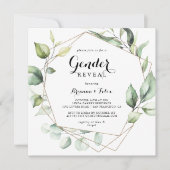 Geometrisch Elegant Goud Groen Geslacht Onthullen Kaart (Voorkant)