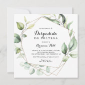 Geometrisch Elegant Goud Groen Spaans Vrijgezellen Kaart (Voorkant)