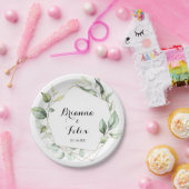 Geometrisch Elegant Goud Groen Trouwtaart Papieren Bordje (Feest)