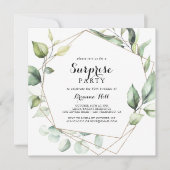 Geometrisch Elegant Goud Groen Verrassingsfeest Kaart (Voorkant)