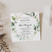 Geometrisch Elegant Goud Groen Vleermuis Mitzvah Kaart