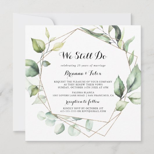 Geometrisch Elegant Goud We Doen Nog steeds Vernie Kaart (Voorkant)