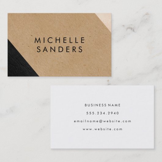 Geometrisch Elegant Kleurblok Modern Visitekaartje (Voorkant / Achterkant)