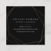 Geometrisch elegante goudanananas vierkante visitekaartje (Achterkant)