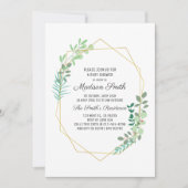 Geometrisch en groen Baby shower Kaart (Voorkant)