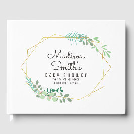 Geometrisch en groen Baby shower partij Gastenboek