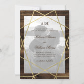 Geometrisch en rustiek hout | Foto's opslaan datum Magnetische Uitnodiging (Voorkant)