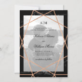 Geometrisch en zwart marmer | Foto's opslaan datum Magnetische Uitnodiging (Voorkant)