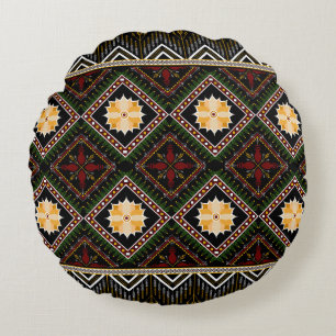 Geometrisch etnisch patroon naadloos design rond kussen