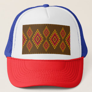 Geometrisch etnisch, traditioneel ontwerp, naadloz trucker pet
