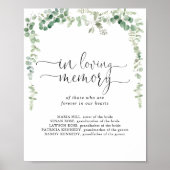 Geometrisch Eucalyptus Bord 'Ter Herinnering' Poster (Voorkant)