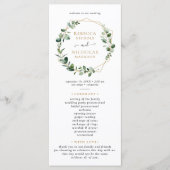 Geometrisch Eucalyptus Greenery Wedding Program Menu (Voorkant)