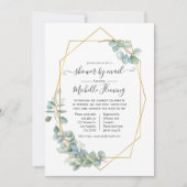 Geometrisch EucalyptusBaby shower per post Kaart (Voorkant)