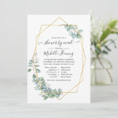 Geometrisch EucalyptusBaby shower per post Kaart (Staand voorkant)