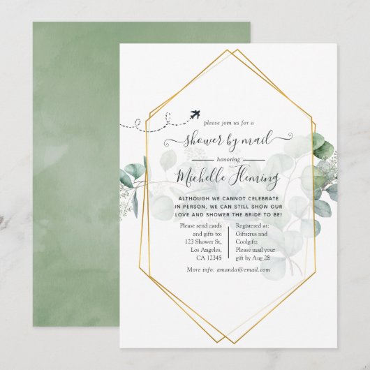 Geometrisch EucalyptusVrijgezellenfeest per post Kaart (Voorkant / Achterkant)