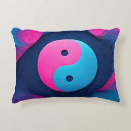 Geometrisch evenwicht: Levendig Yin Yang-patroon Accent Kussen