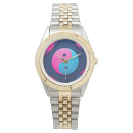 Geometrisch evenwicht: Levendig Yin Yang-patroon Horloge