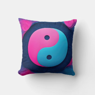 Geometrisch evenwicht: Levendig Yin Yang-patroon Kussen