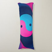 Geometrisch evenwicht: Levendig Yin Yang-patroon Lichaamskussen (Voorkant Verticaal)