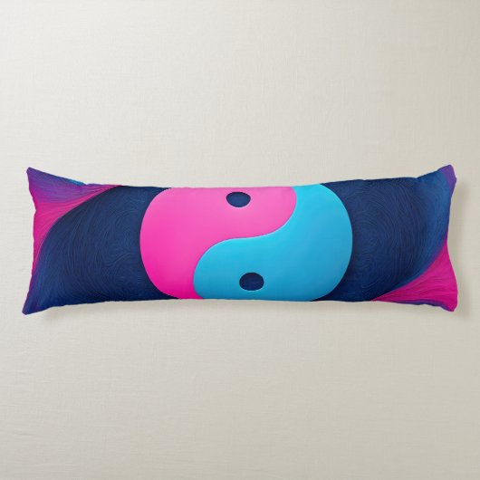 Geometrisch evenwicht: Levendig Yin Yang-patroon Lichaamskussen (Voorkant)