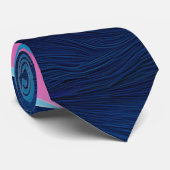 Geometrisch evenwicht: Levendig Yin Yang-patroon Stropdas (Opgerold)