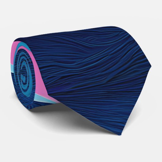 Geometrisch evenwicht: Levendig Yin Yang-patroon Stropdas (Opgerold)