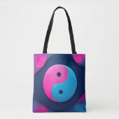 Geometrisch evenwicht: Levendig Yin Yang-patroon Tote Bag (Voorkant)