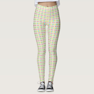 Geometrisch Floral gekleurd patroon Leggings