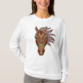 Geometrisch fractaal paardenvarken met paardengees t-shirt (Voorkant)