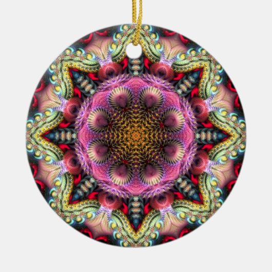 Geometrisch Fractal Mandala Star Ornament (Voorkant)