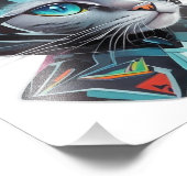 Geometrisch futuristisch kattenontwerp foto afdruk (Hoek)
